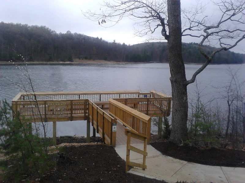 Lake Holiday Fishing pier freshly installed as a decking project for the local community