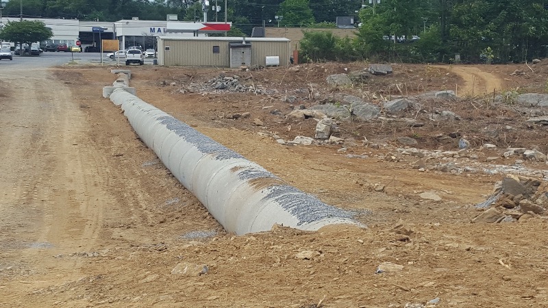 Culvert installation and utility work for The Lofts in Winchester VA.